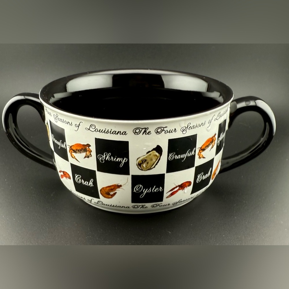 Four Seasons of Louisiana 2 Cup handled soup bowl / Gumbo bowl